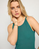 Deep Teal $|& SEAS Laurel Ribbed Shelf Bra Tank - SOF Back