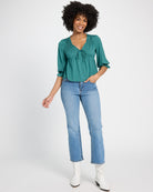 Deep Teal $|& SEAS Sailwind V-Neck Ruffle Top - UGC On Fig