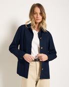 Washed Mariner Midnight $|& SEAS Pierside Twill Chore Jacket - VOF Front