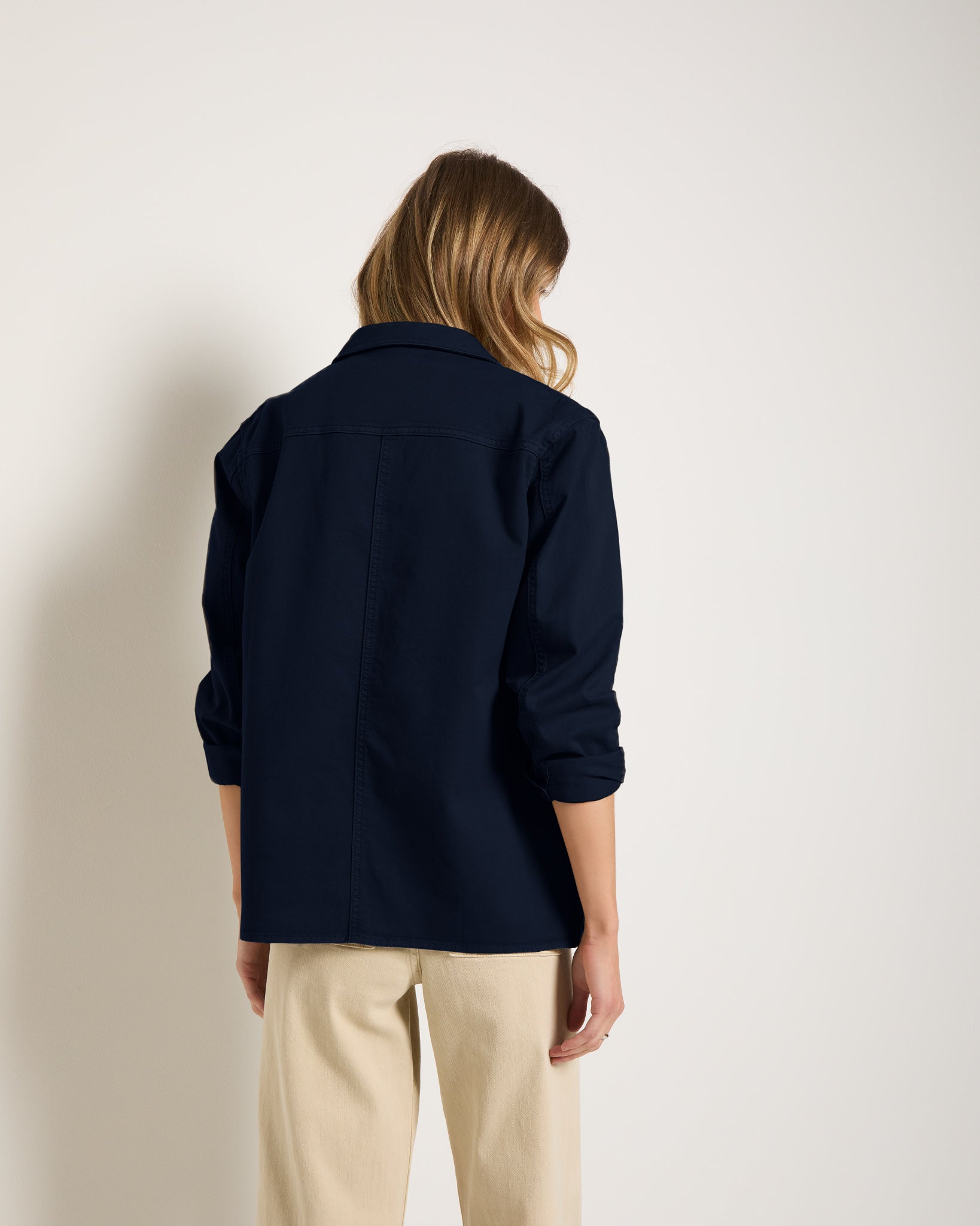 Washed Mariner Midnight $|& SEAS Pierside Twill Chore Jacket - SOF Back