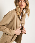 Washed Khaki $|& SEAS Pierside Twill Chore Jacket - SOF Front