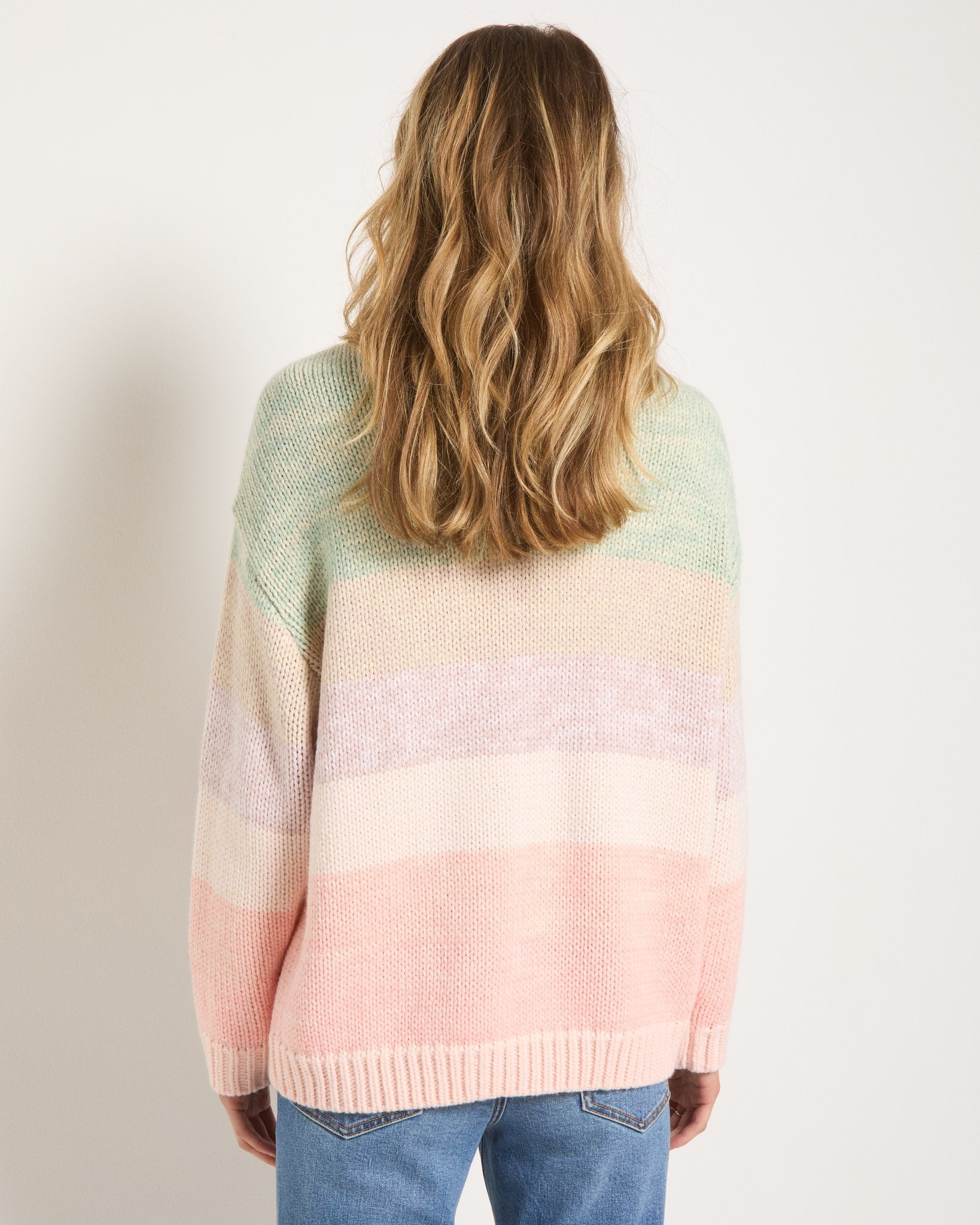 Beachy Blush Ombre $|& SEAS Sailfin Ombre Cardigan - SOF Back