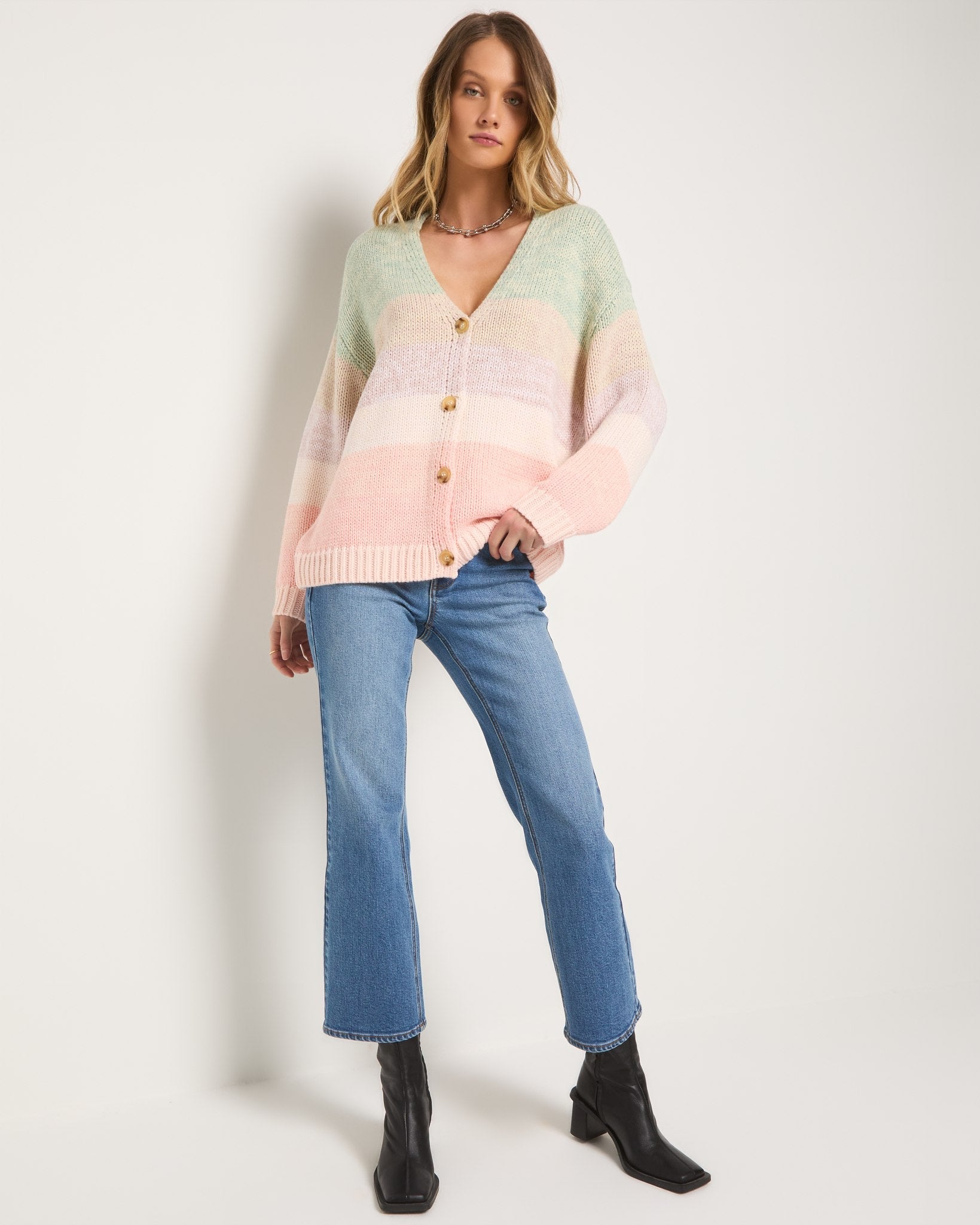Beachy Blush Ombre $|& SEAS Sailfin Ombre Cardigan - UGC On Fig