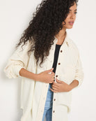 Cream $|& SEAS Atoll Knit Shacket - SOF Full Front