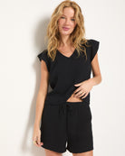 Black $|& SEAS Gulls Gauze Tank - VOF Front