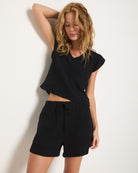 Black $|& SEAS Gulls Gauze Tank - SOF Front
