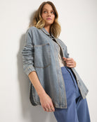 Lakeshore $|& SEAS Hightide Denim Shacket - SOF Front