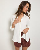 White $|& SEAS Whitecap Gauze Button Up Shirt - VOF Front