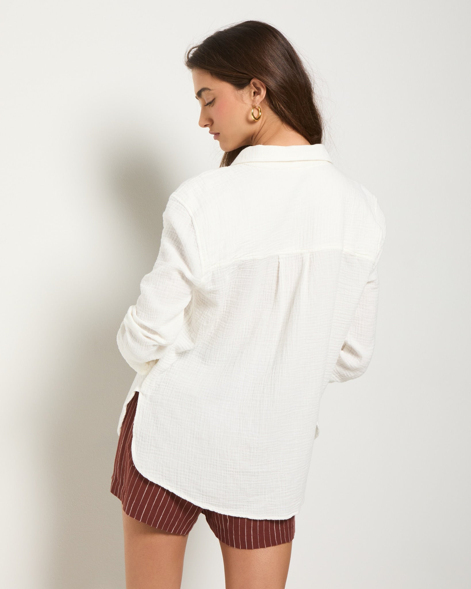 White $|& SEAS Whitecap Gauze Button Up Shirt - SOF Back