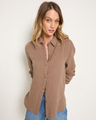 Driftwood $|& SEAS Whitecap Gauze Button Up Shirt - SOF Full Front