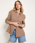 Driftwood $|& SEAS Whitecap Gauze Button Up Shirt - VOF Front