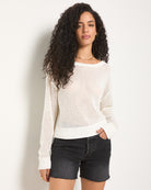 White $|& SEAS Mariner Mesh Sweater - SOF Front