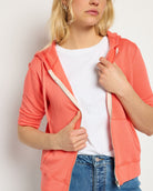 Coral $|& SEAS Short Sleeve Fleece Zip Up - UGC On Fig