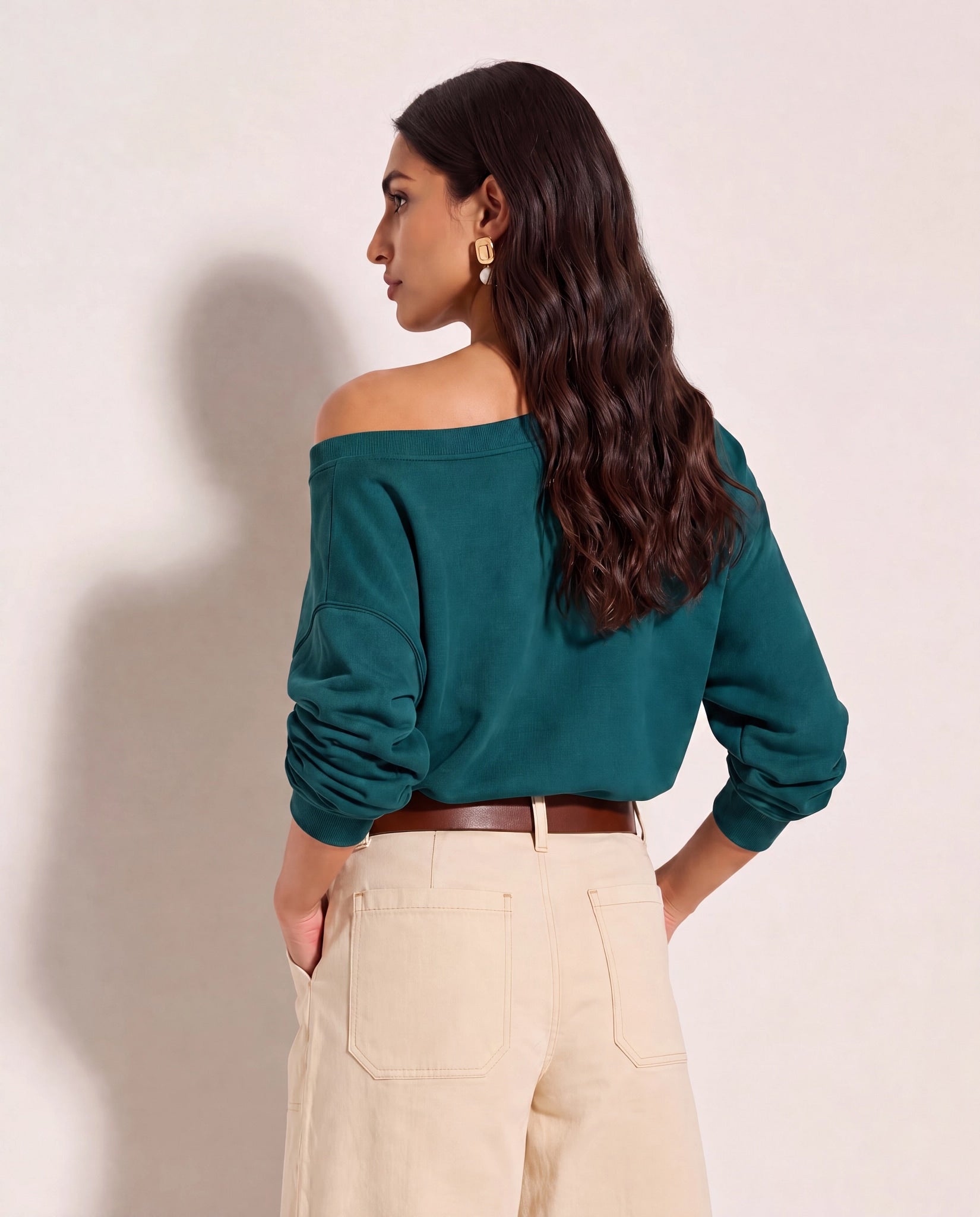 Brooksville One Shoulder Sweatshirt - Cozy Fleece & Style