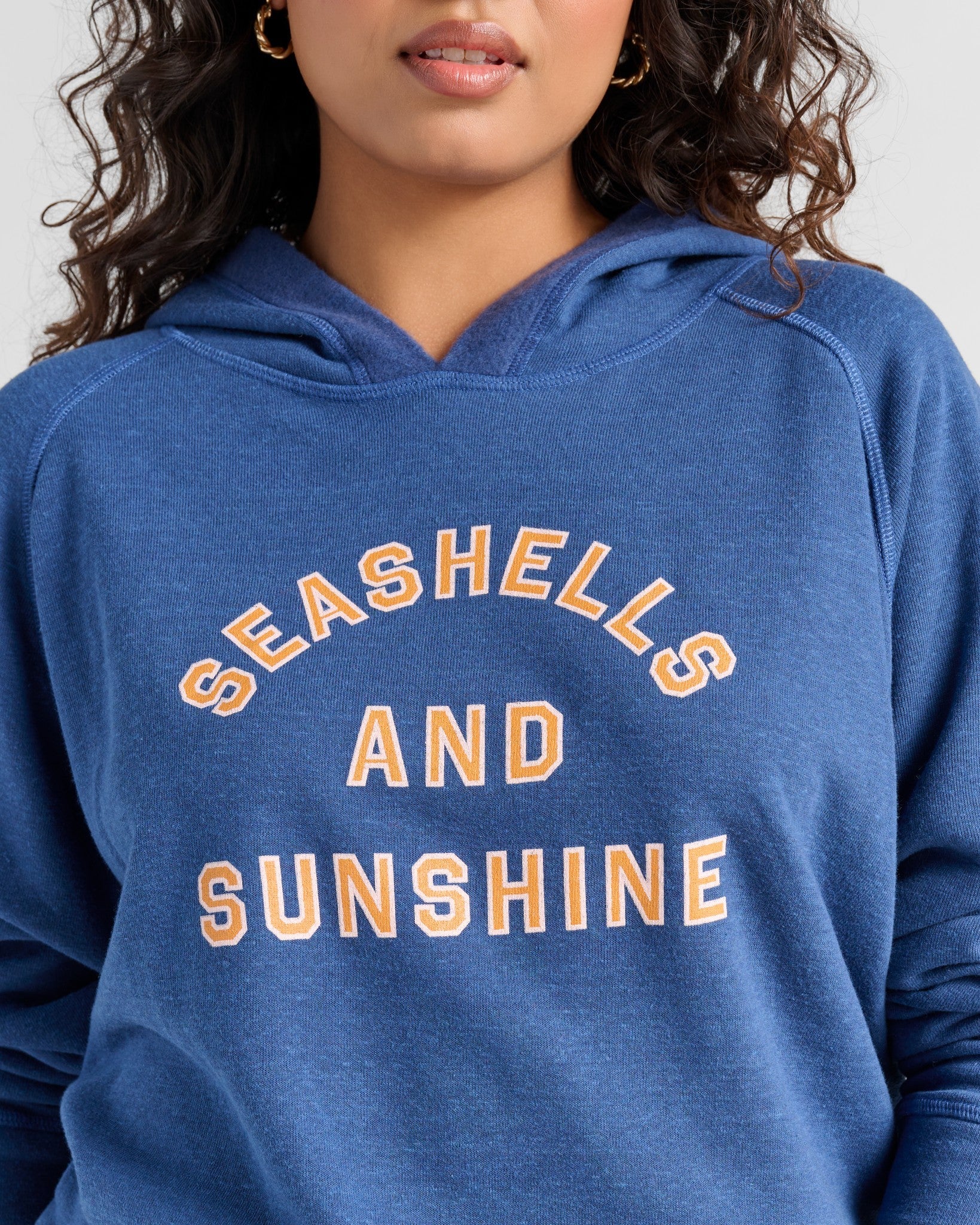 Navy $|& SEAS Seashells and Sunshine Graphic Hoodie - SOF Full Front