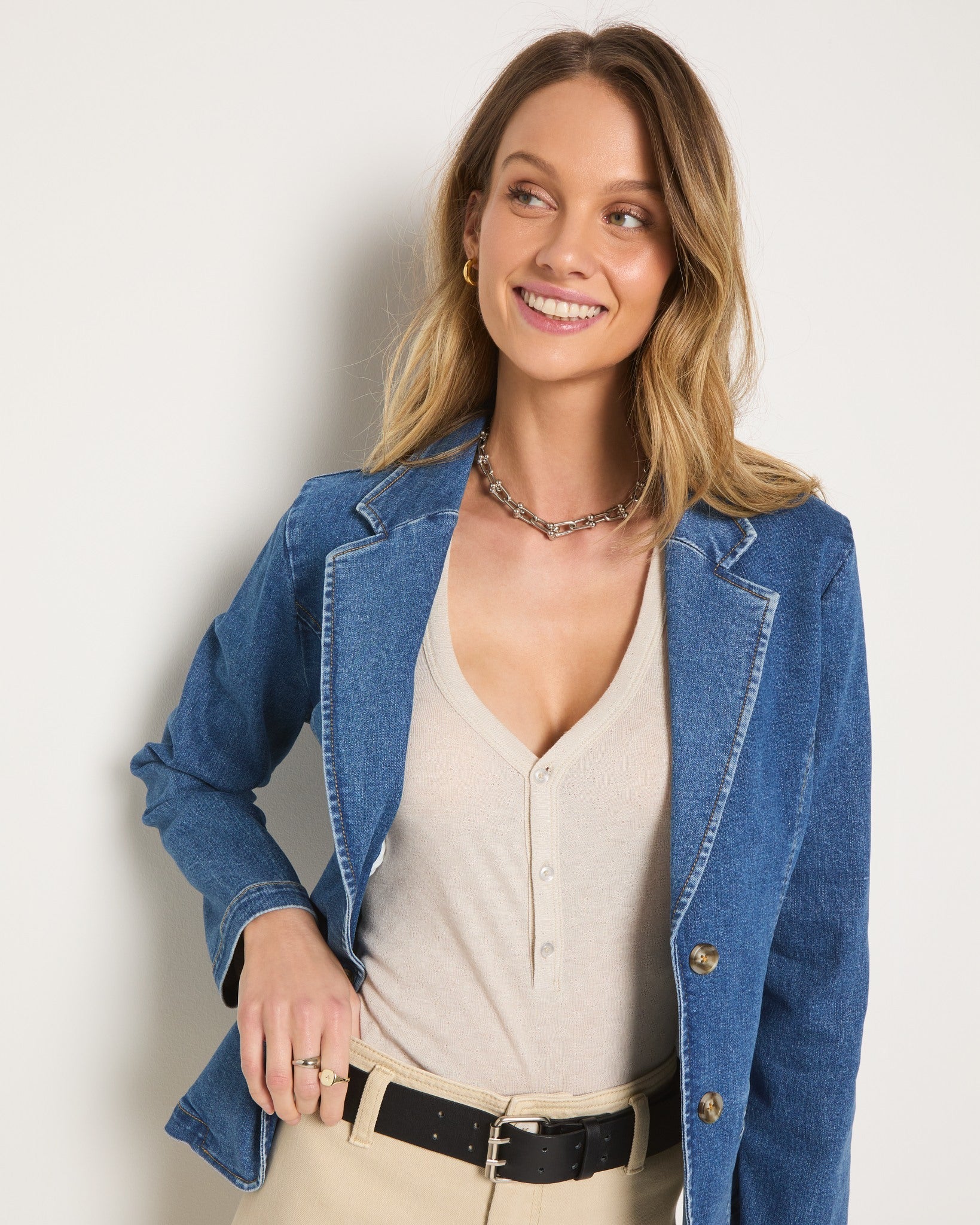 Medium Wash $|& SEAS Pacific Heights Blazer - SOF Full Front