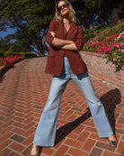 Cinnamon Stripe $|& SEAS Marina Linen Blend Blazer - SOF Side