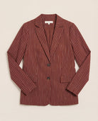 Cinnamon Stripe $|& SEAS Marina Linen Blend Blazer - Hanger Detail