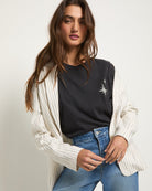 White Stripe $|& SEAS Marina Linen Blend Blazer - VOF Front