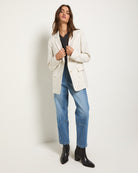 White Stripe $|& SEAS Marina Linen Blend Blazer - UGC On Fig