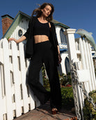 Black $|& SEAS Sail Away Ponte Jacket - SOF Side