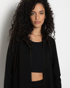 Black $|& SEAS Sail Away Ponte Jacket - VOF Front