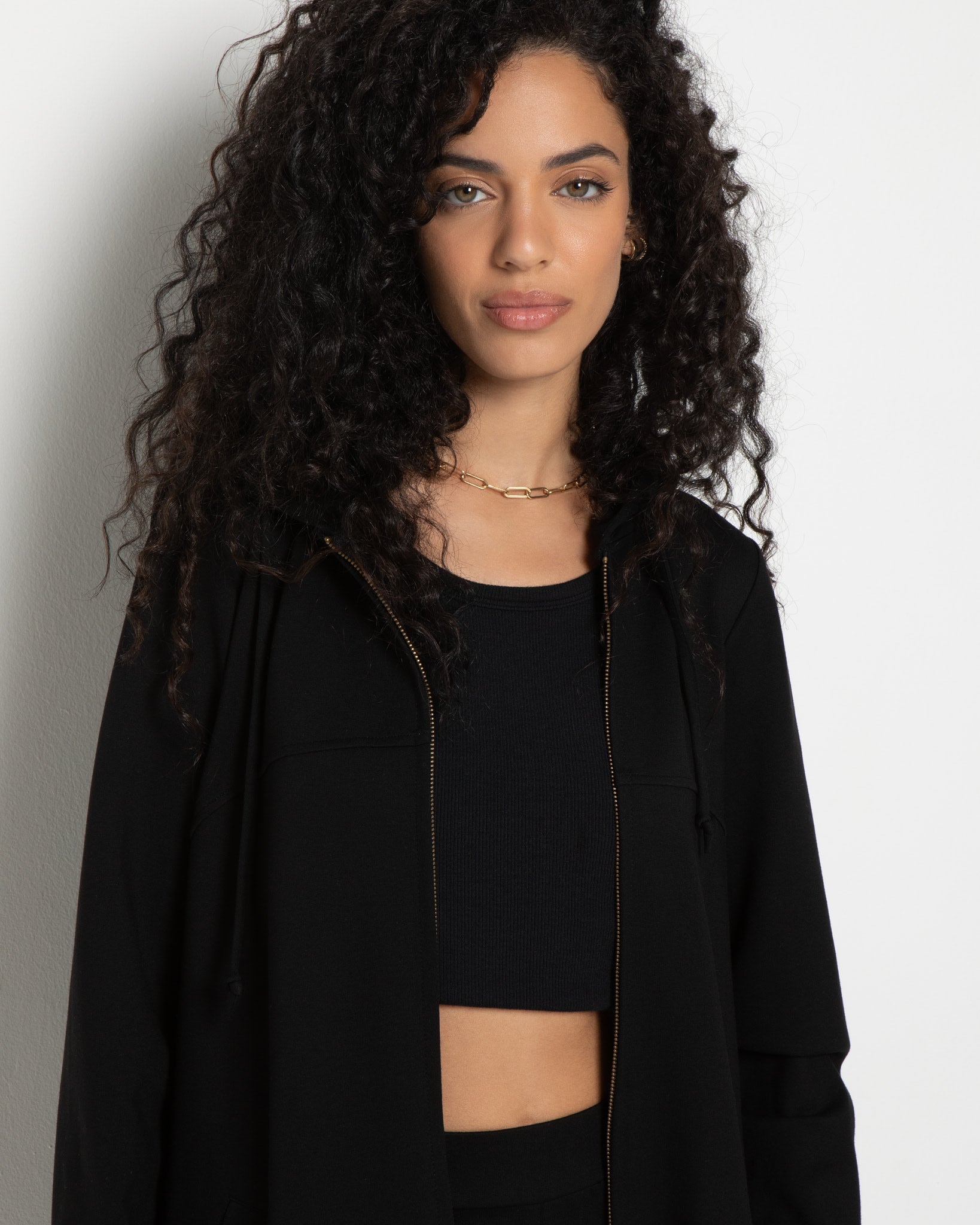 Black $|& SEAS Sail Away Ponte Jacket - VOF Front