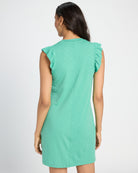 Green Apple $|& SEAS Bliss Ruffle Sleeve Short Dress - SOF Back