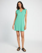 Green Apple $|& SEAS Bliss Ruffle Sleeve Short Dress - SOF Front