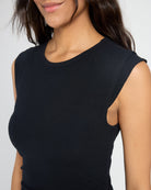 Black $|& SEAS Fairfax Ruched Midi Dress - SOF Full Front