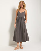 Grey Stripe $|& SEAS Shores Stripe Linen Maxi Dress - UGC On Fig