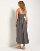 Grey Stripe $|& SEAS Shores Stripe Linen Maxi Dress - SOF Back