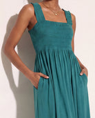 Deep Teal $|& SEAS Westbreeze Smocked Maxi Dress - SOF Back