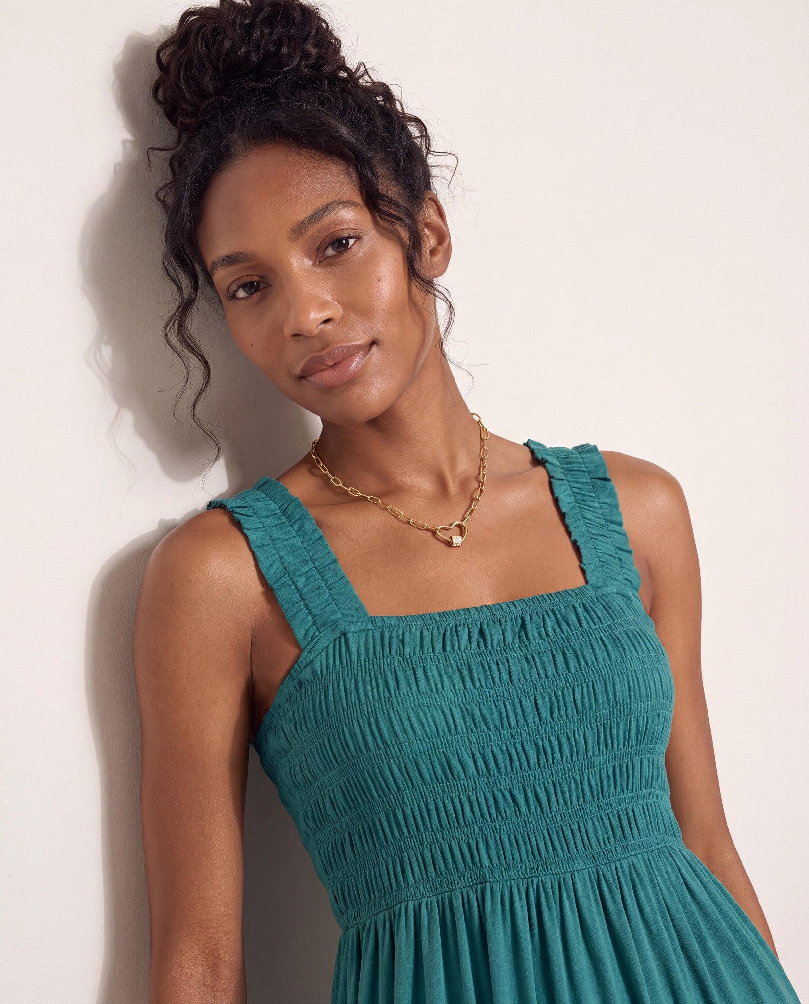 Deep Teal $|& SEAS Westbreeze Smocked Maxi Dress - SOF Side