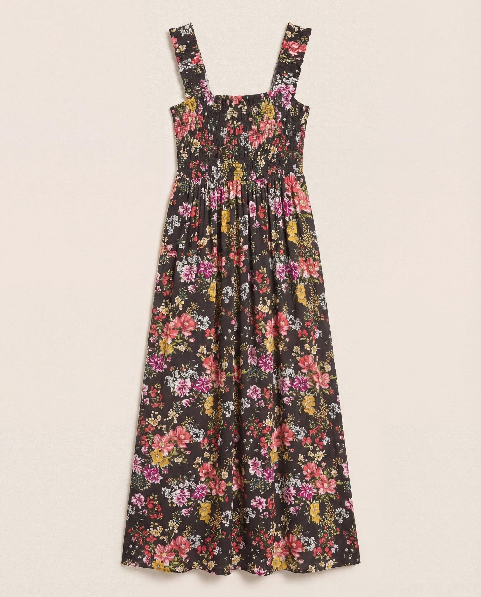 Multi Floral $|& SEAS Westbreeze Printed Smocked Maxi Dress - Hanger Detail