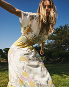 Cream Floral $|& SEAS Topanga Printed Midi Dress - SOF Side