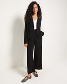 Black $|& SEAS Cove Linen Peplum Blazer - UGC On Fig