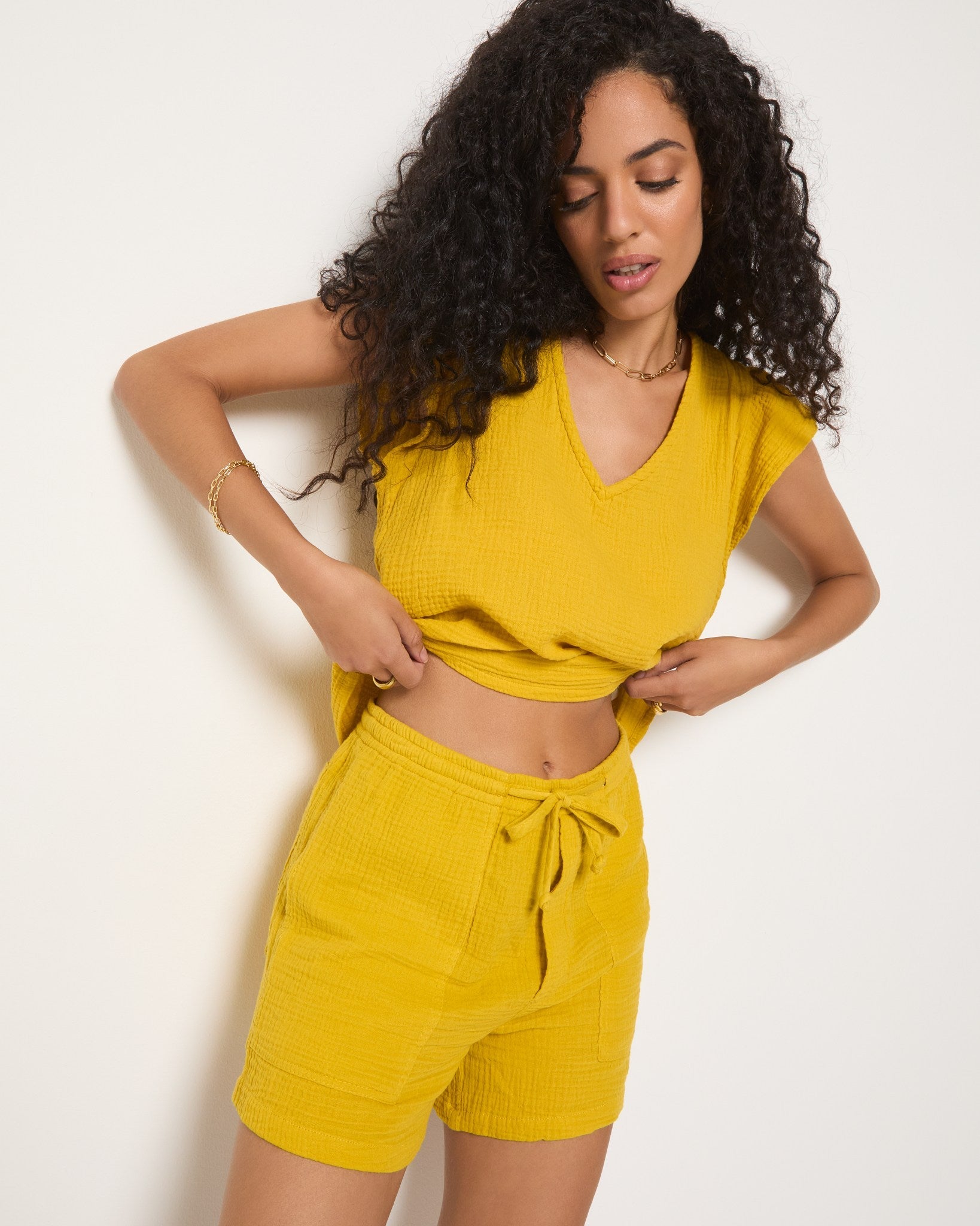 Amber Haze $|& SEAS Seafoam Gauze Short - VOF Front