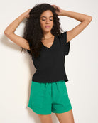 Green Apple $|& SEAS Seafoam Gauze Short - SOF Full Front