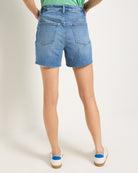 Pacific $|& SEAS Elle Boyfriend Denim Short with Hidden Button Fly - SOF Back