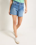 Pacific $|& SEAS Elle Boyfriend Denim Short with Hidden Button Fly - VOF Front