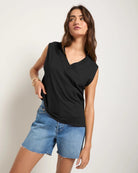 Black $|& SEAS Sol V-Neck Tank - SOF Front