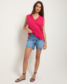Magenta $|& SEAS Sol V-Neck Tank - UGC On Fig