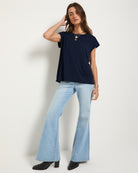 Sapphire $|& SEAS Merrit Island Short Sleeve Tee - VOF Front