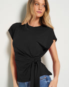 Black $|& SEAS Tidal Tied Waist Tee - SOF Full Front