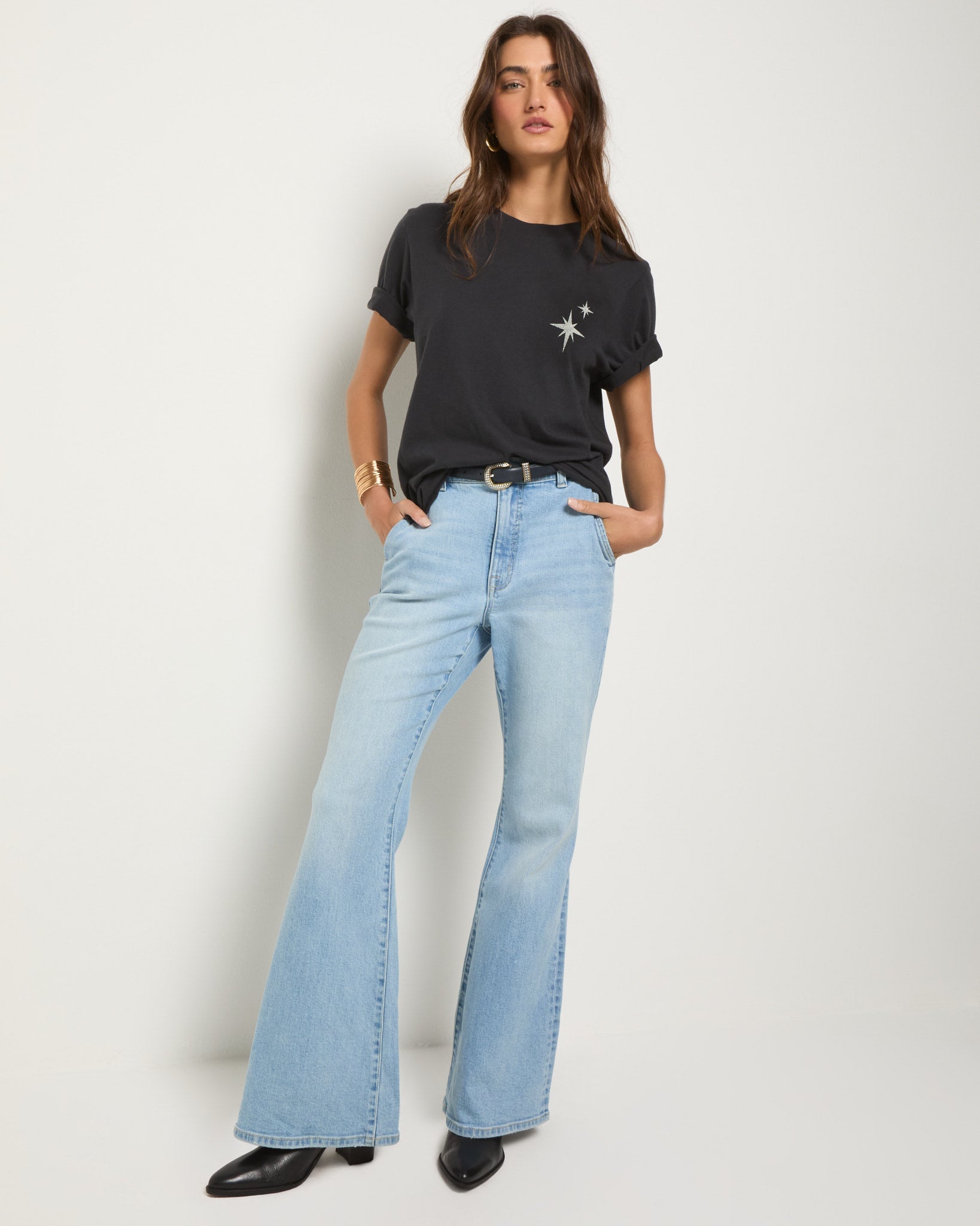 Faded Black $|& SEAS Golden Hour Current Relaxed Graphic Tee - VOF Side