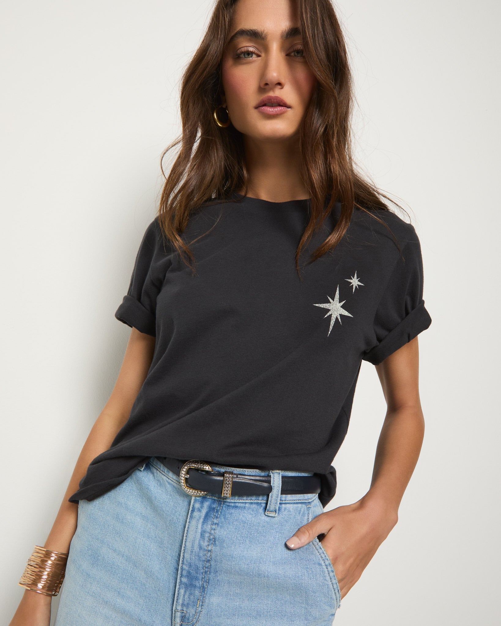 Faded Black $|& SEAS Golden Hour Current Relaxed Graphic Tee - SOF Front