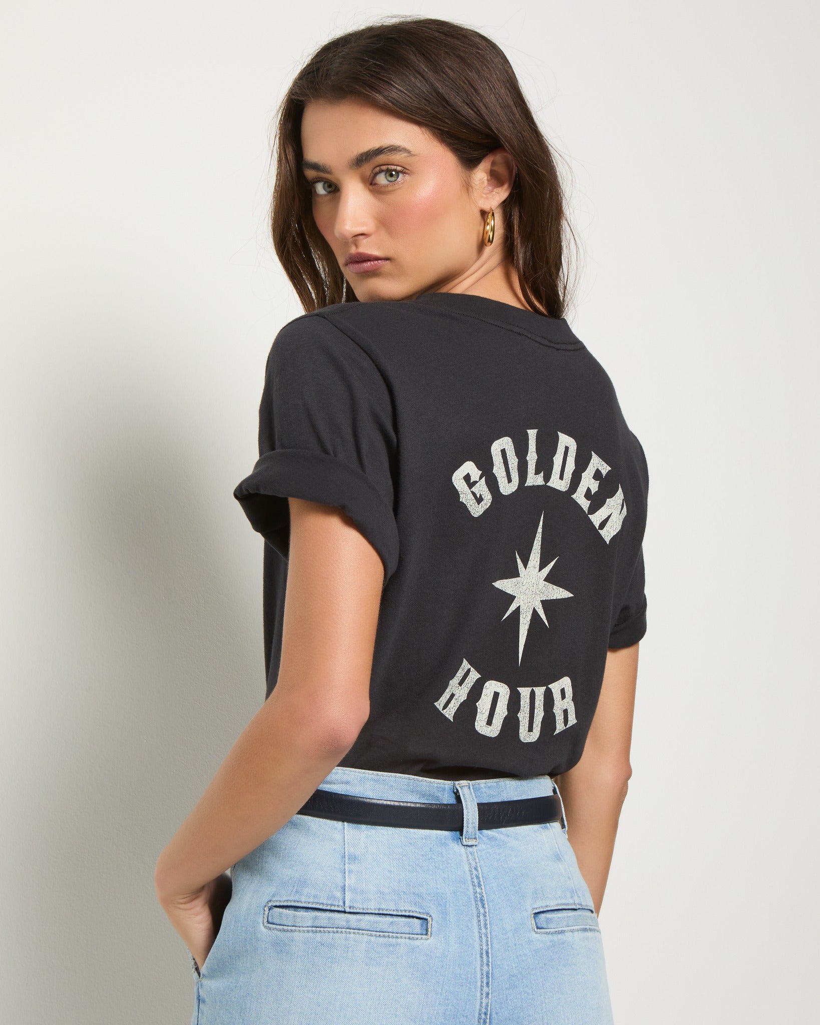 Faded Black $|& SEAS Golden Hour Current Relaxed Graphic Tee - SOF Back