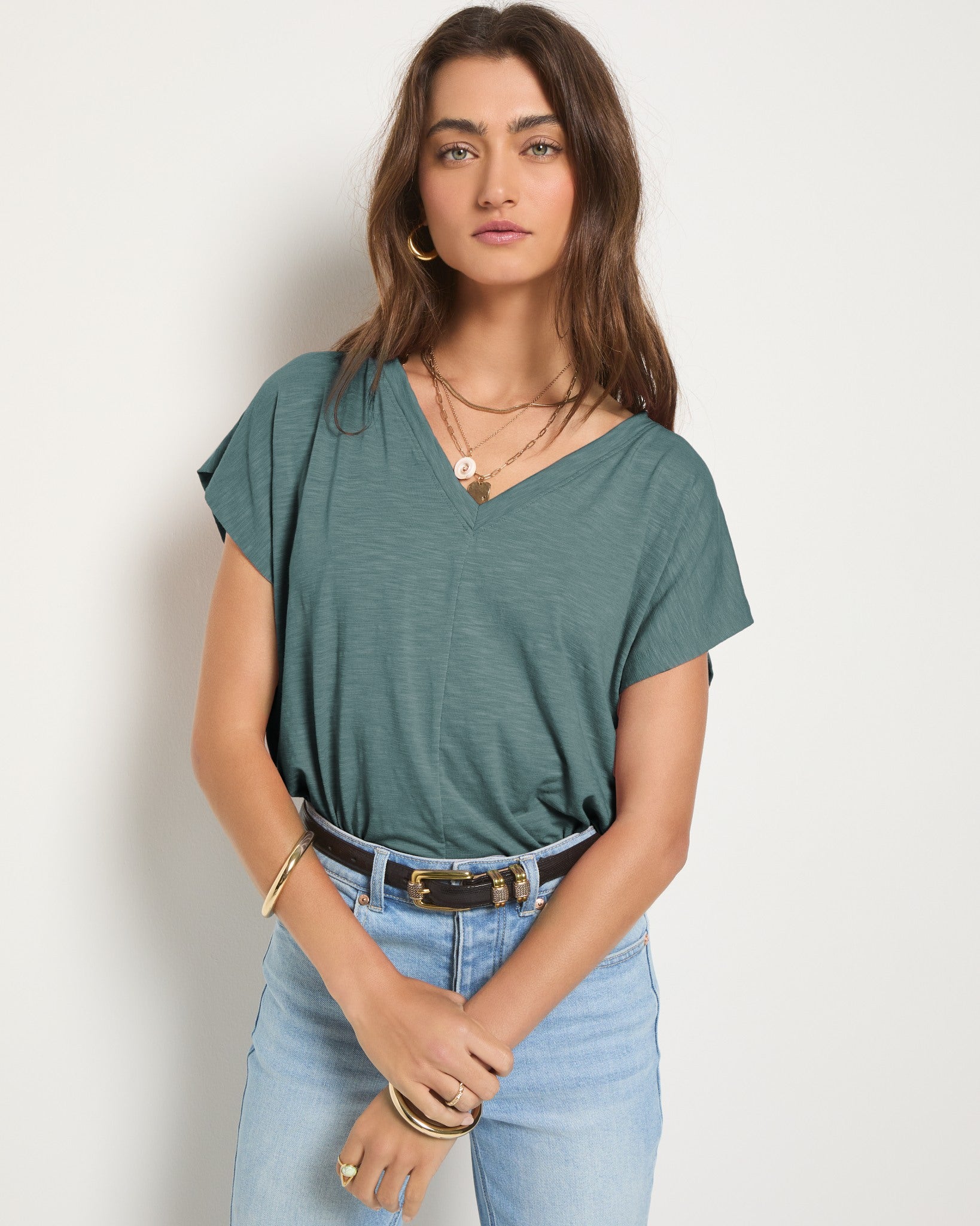 Lagoon $|& SEAS SoCal Short Sleeved Top - SOF Front