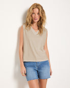 Birch $|& SEAS Sol V-Neck Tank - SOF Front